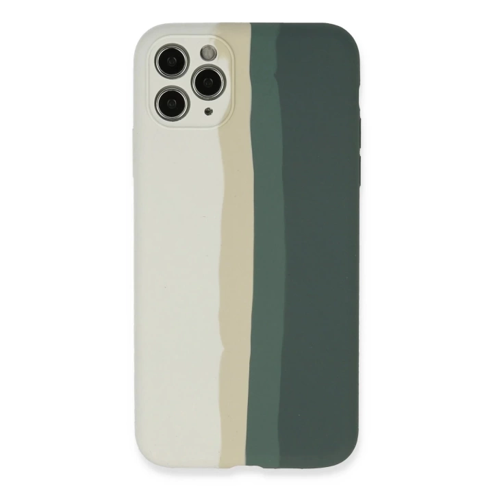 BFS  iPhone 11 Pro Kılıf Ebruli Lansman Silikon - Beyaz-Gri