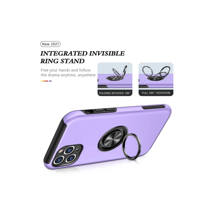 BFS  iPhone 11 Pro Kılıf Elit Yüzüklü Kapak - Mor