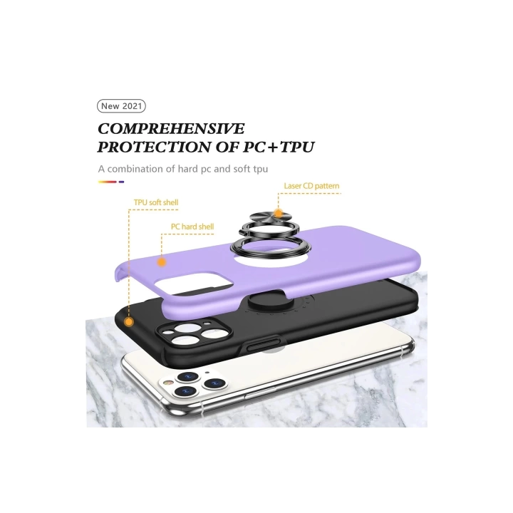 BFS  iPhone 11 Pro Kılıf Elit Yüzüklü Kapak - Mor