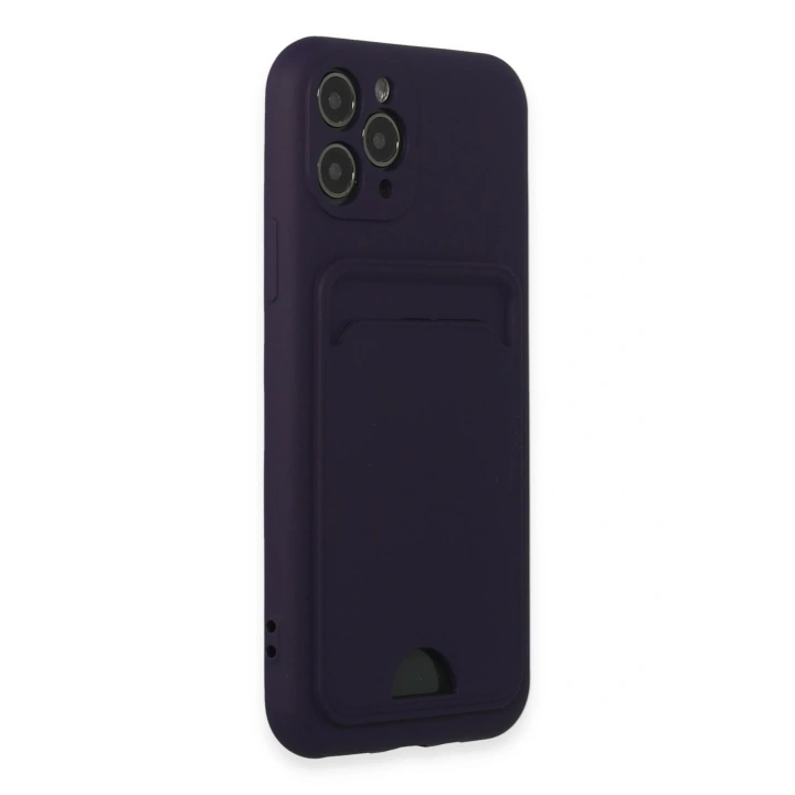 BFS  iPhone 11 Pro Kılıf Kelvin Kartvizitli Silikon - Derin Mor