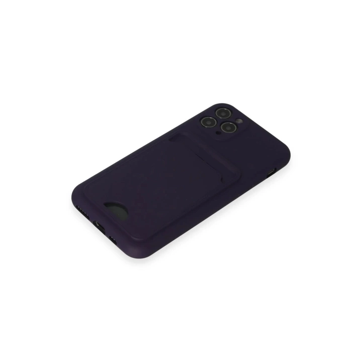 BFS  iPhone 11 Pro Kılıf Kelvin Kartvizitli Silikon - Derin Mor