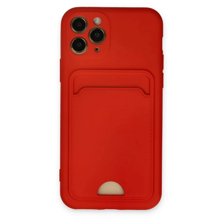 BFS  iPhone 11 Pro Kılıf Kelvin Kartvizitli Silikon - Kırmızı