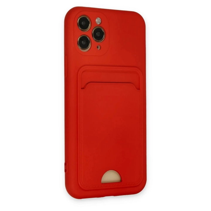 BFS  iPhone 11 Pro Kılıf Kelvin Kartvizitli Silikon - Kırmızı