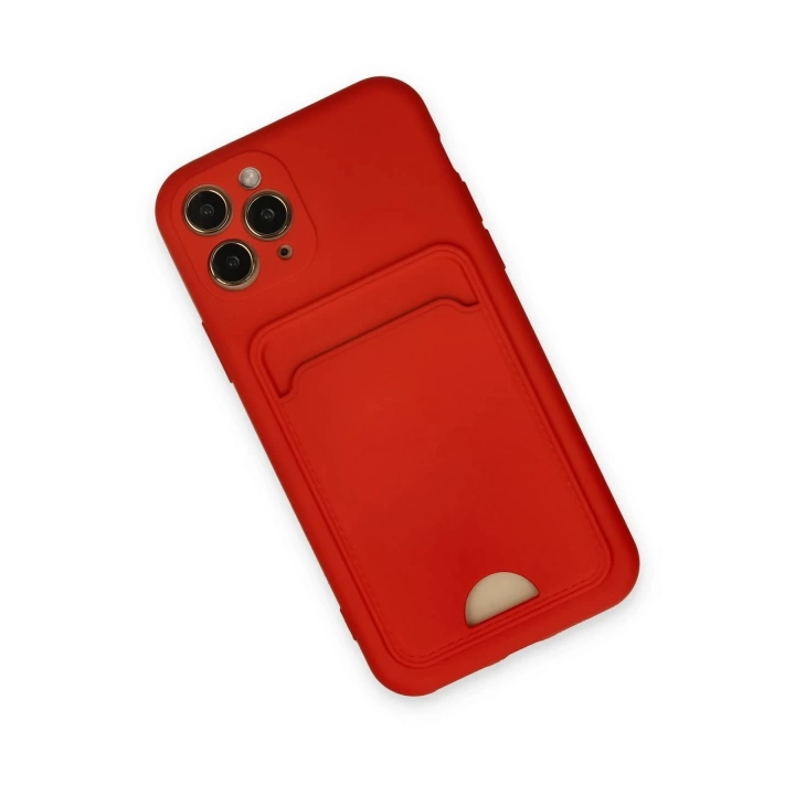 BFS  iPhone 11 Pro Kılıf Kelvin Kartvizitli Silikon - Kırmızı