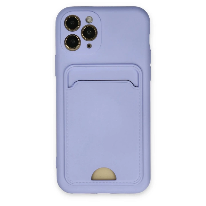 BFS  iPhone 11 Pro Kılıf Kelvin Kartvizitli Silikon - Lila