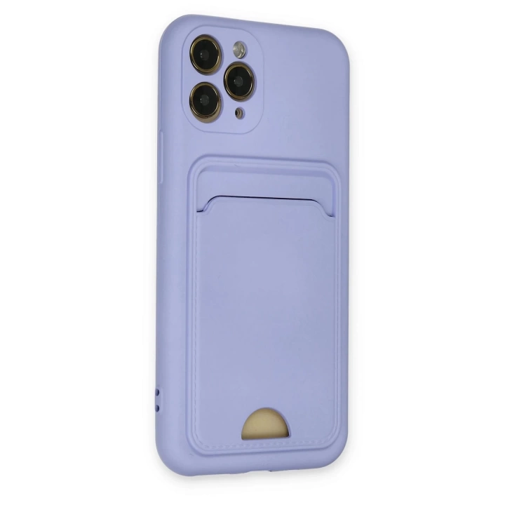 BFS  iPhone 11 Pro Kılıf Kelvin Kartvizitli Silikon - Lila