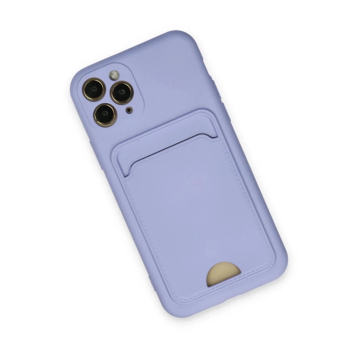 BFS  iPhone 11 Pro Kılıf Kelvin Kartvizitli Silikon - Lila