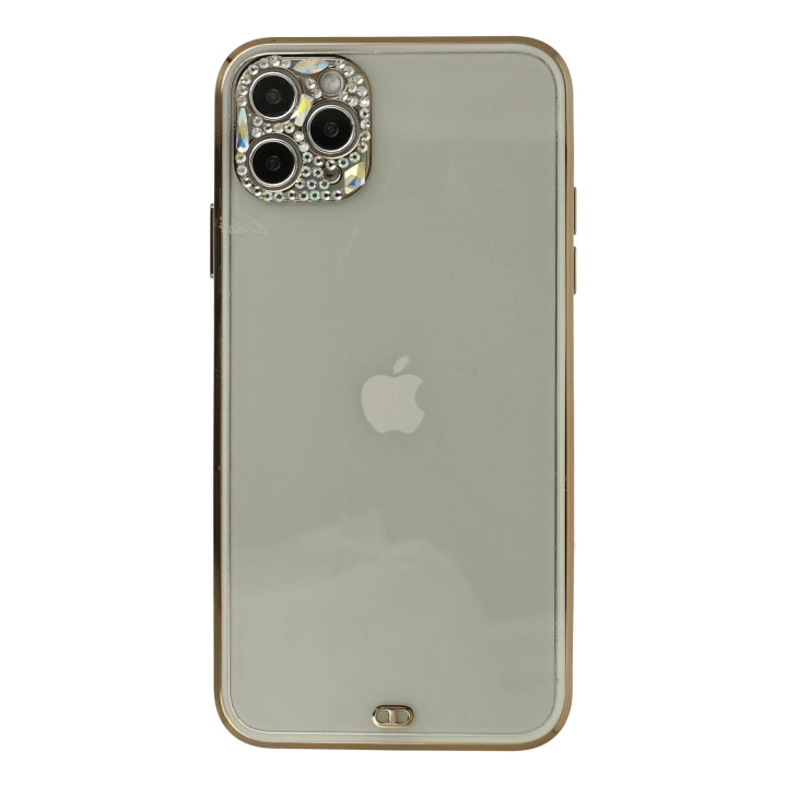 BFS  iPhone 11 Pro Kılıf Liva Taşlı Silikon - Beyaz