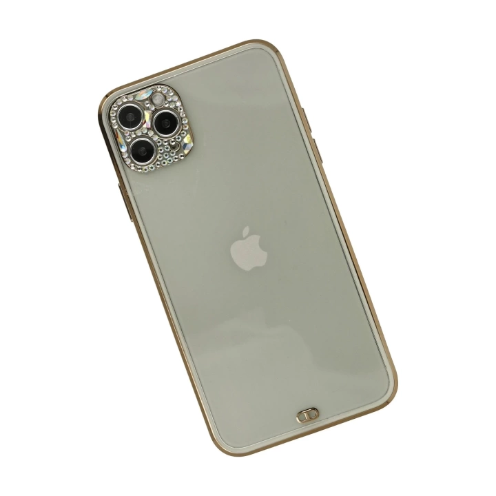 BFS  iPhone 11 Pro Kılıf Liva Taşlı Silikon - Beyaz