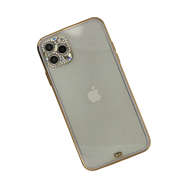 BFS  iPhone 11 Pro Kılıf Liva Taşlı Silikon - Mor