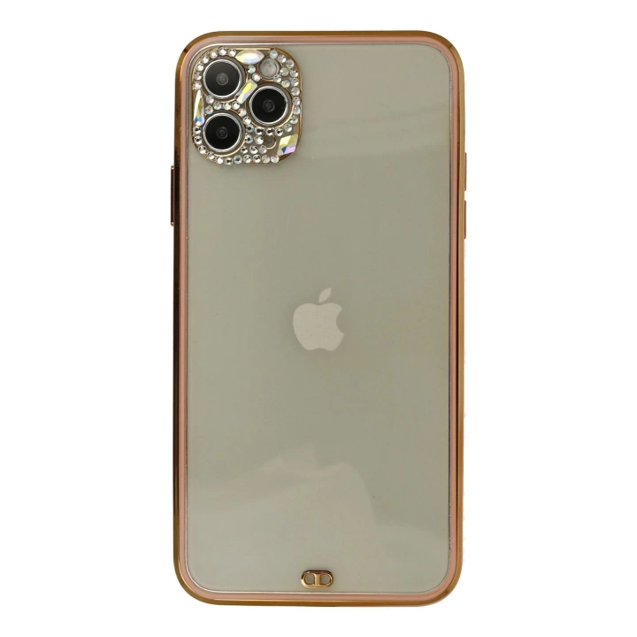 BFS  iPhone 11 Pro Kılıf Liva Taşlı Silikon - Pembe