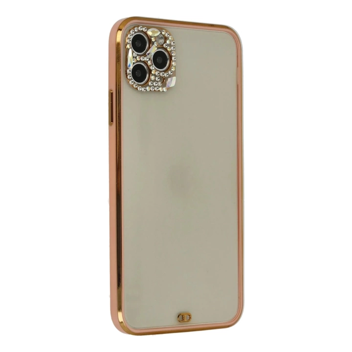 BFS  iPhone 11 Pro Kılıf Liva Taşlı Silikon - Pembe