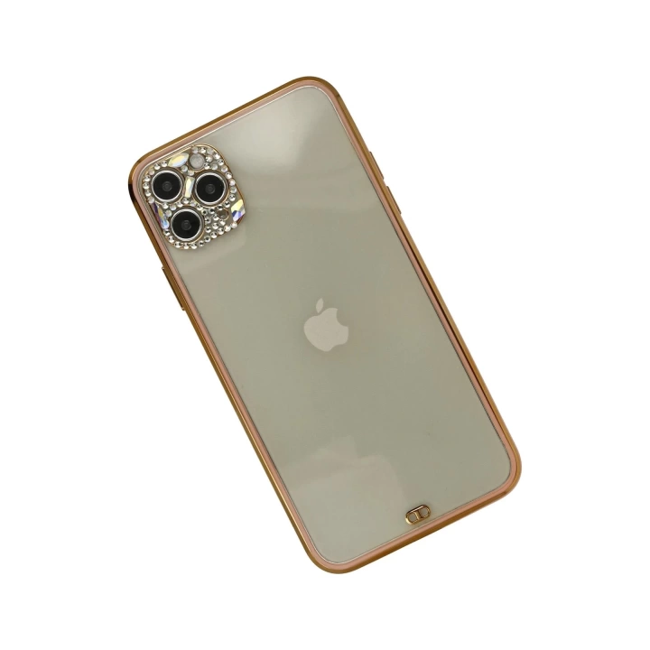 BFS  iPhone 11 Pro Kılıf Liva Taşlı Silikon - Pembe