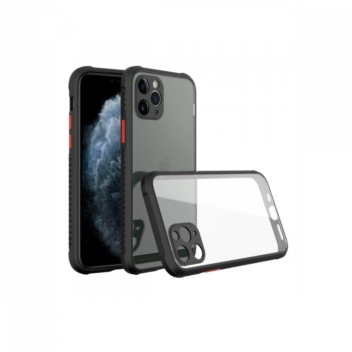 BFS  iPhone 11 Pro Kılıf Miami Şeffaf Silikon - Siyah