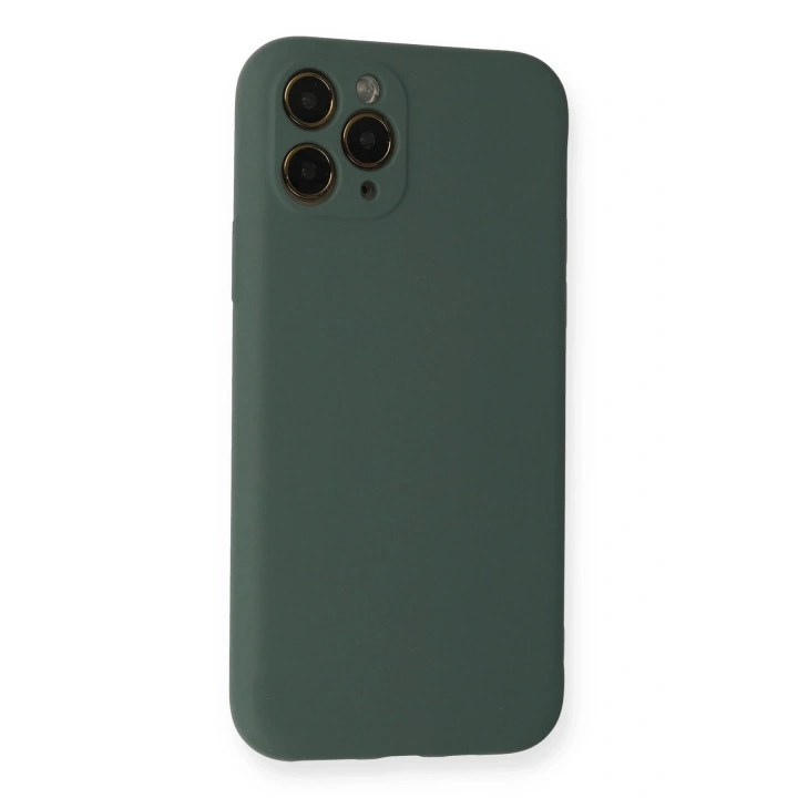 BFS iPhone 11 Pro Kılıf Nano içi Kadife Silikon - Koyu Yeşil
