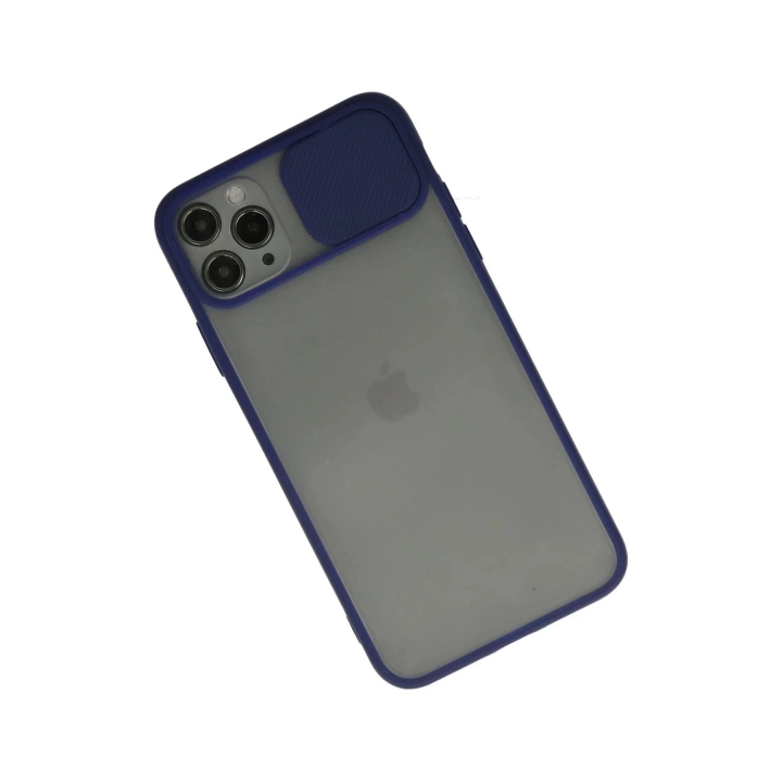 BFS  iPhone 11 Pro Kılıf Palm Buzlu Kamera Sürgülü Silikon - Lacivert