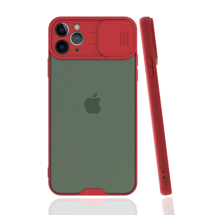BFS  iPhone 11 Pro Kılıf Platin Kamera Koruma Silikon - Kırmızı