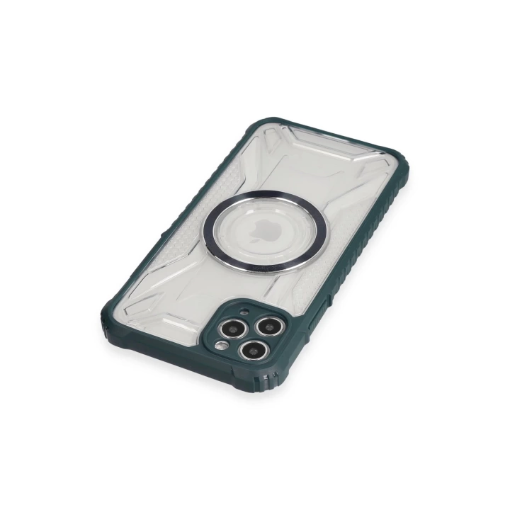 BFS  iPhone 11 Pro Kılıf Prag Magneticsafe Kapak - Koyu Yeşil