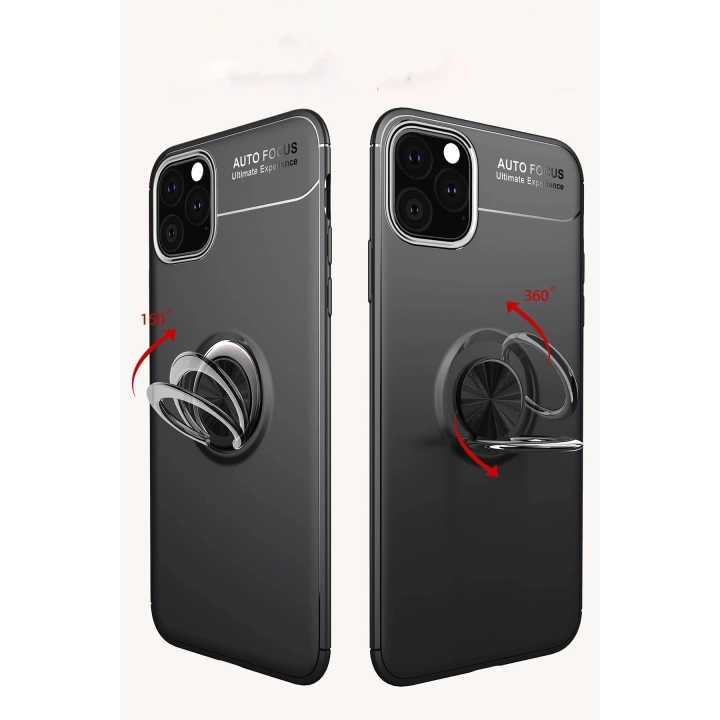 BFS  iPhone 11 Pro Kılıf Range Yüzüklü Silikon - Siyah