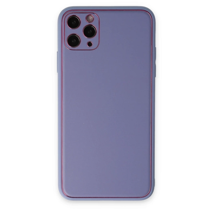 BFS  iPhone 11 Pro Max Kılıf Coco Deri Silikon Kapak - Açık Lila
