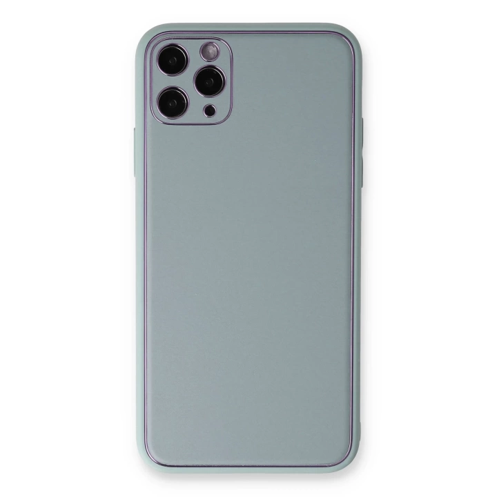 BFS  iPhone 11 Pro Max Kılıf Coco Deri Silikon Kapak - Turkuaz