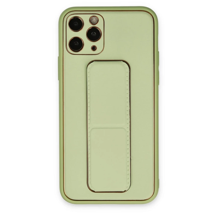 BFS  iPhone 11 Pro Max Kılıf Coco Deri Standlı Kapak - Su Yeşili