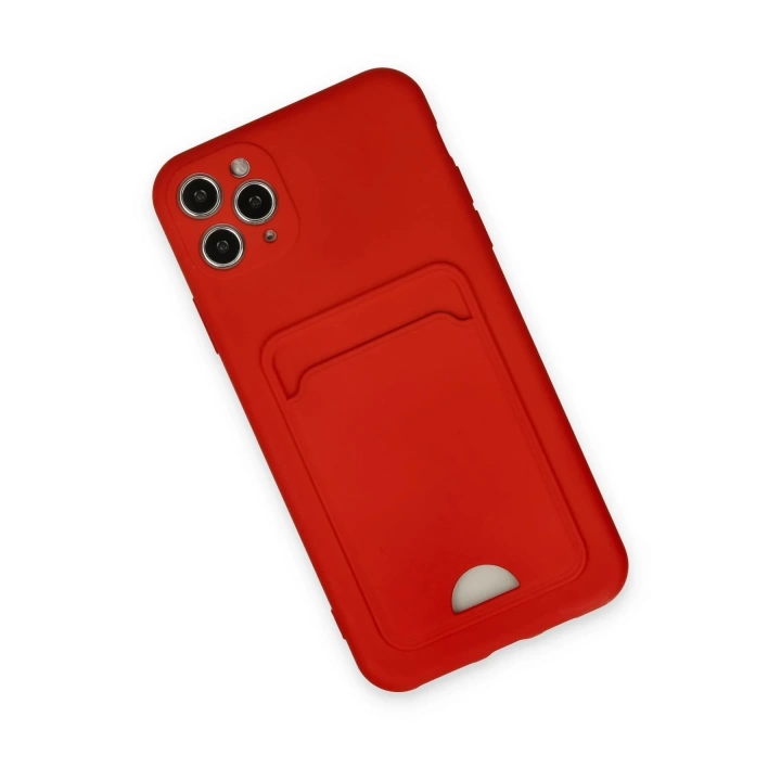 BFS  iPhone 11 Pro Max Kılıf Kelvin Kartvizitli Silikon - Kırmızı