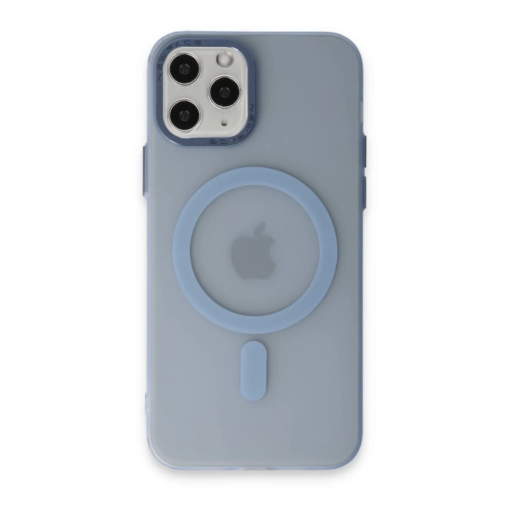 BFS  iPhone 11 Pro Max Kılıf Lodos Magneticsafe Mat Kapak - Sierra Blue