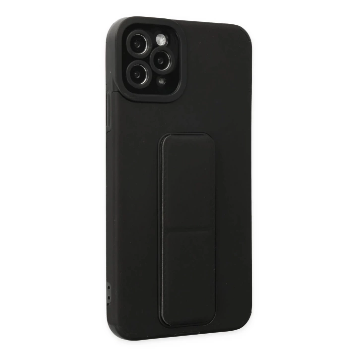 BFS  iPhone 11 Pro Max Kılıf Mega Standlı Silikon - Siyah