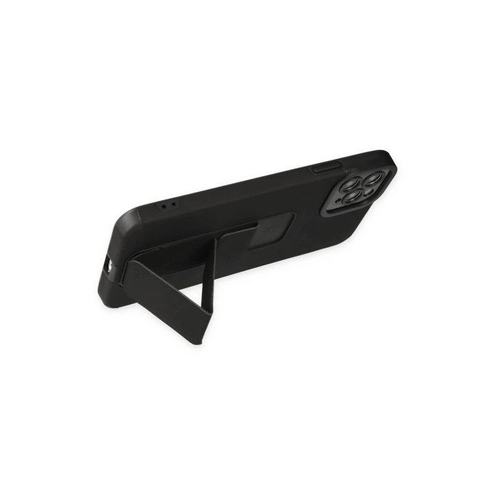 BFS  iPhone 11 Pro Max Kılıf Mega Standlı Silikon - Siyah