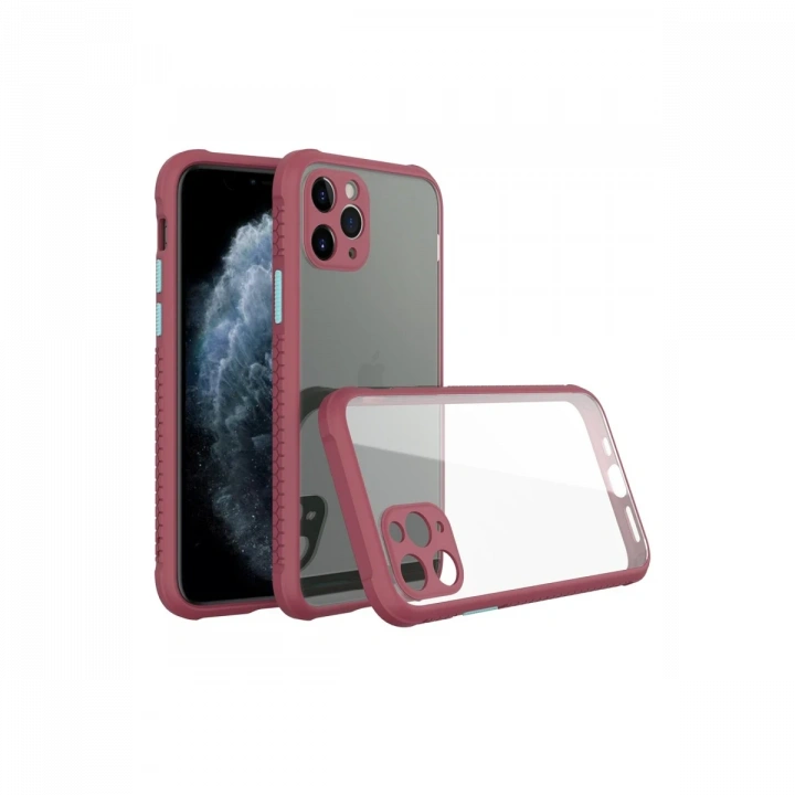 BFS  iPhone 11 Pro Max Kılıf Miami Şeffaf Silikon - Fuşya