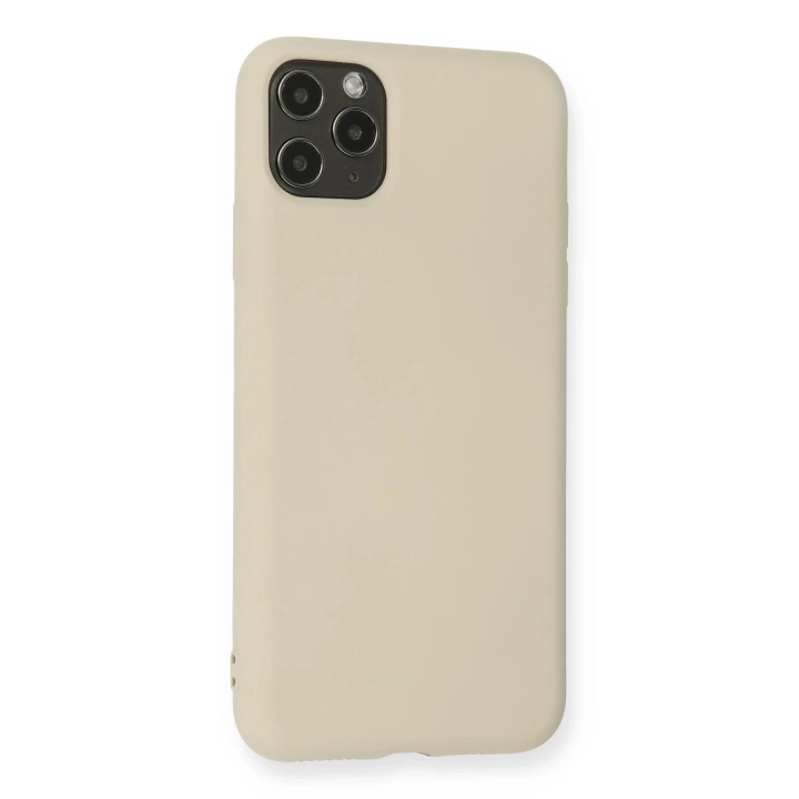 BFS  iPhone 11 Pro Max Kılıf Nano içi Kadife Silikon - Bej