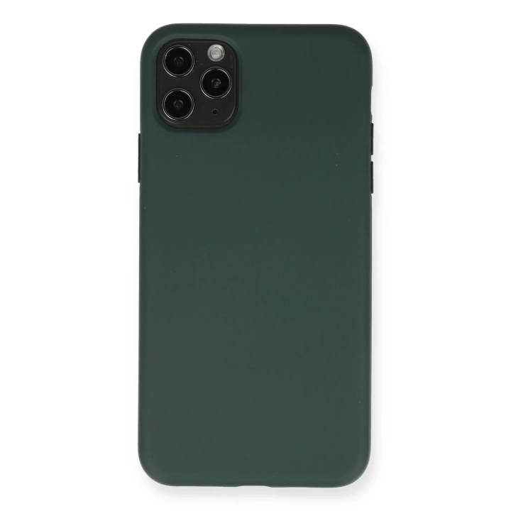 BFS  iPhone 11 Pro Max Kılıf Nano içi Kadife Silikon - Koyu Yeşil