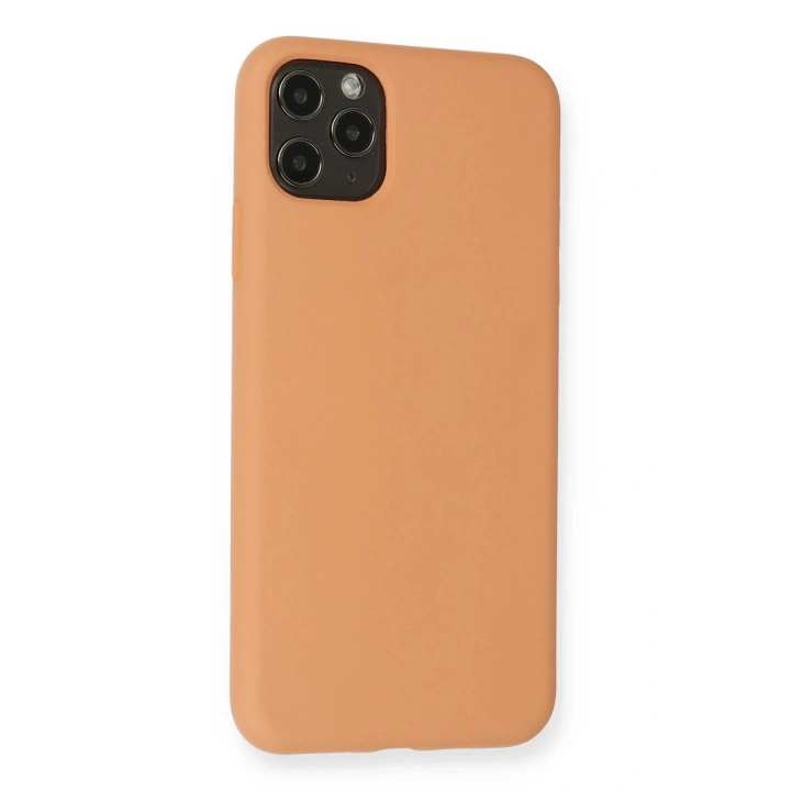 BFS iPhone 11 Pro Max Kılıf Nano içi Kadife Silikon - Mat Turuncu