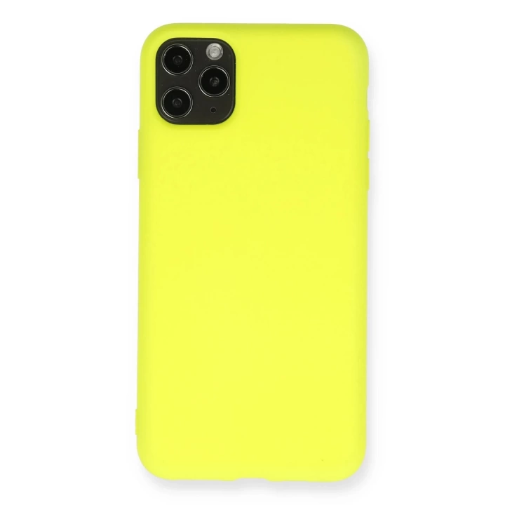 BFS  iPhone 11 Pro Max Kılıf Nano içi Kadife Silikon - Sarı
