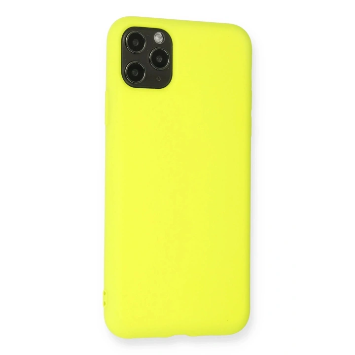 BFS iPhone 11 Pro Max Kılıf Nano içi Kadife Silikon - Sarı