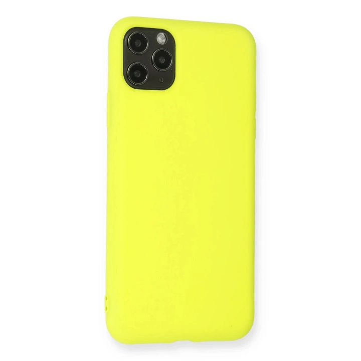 BFS  iPhone 11 Pro Max Kılıf Nano içi Kadife Silikon - Sarı