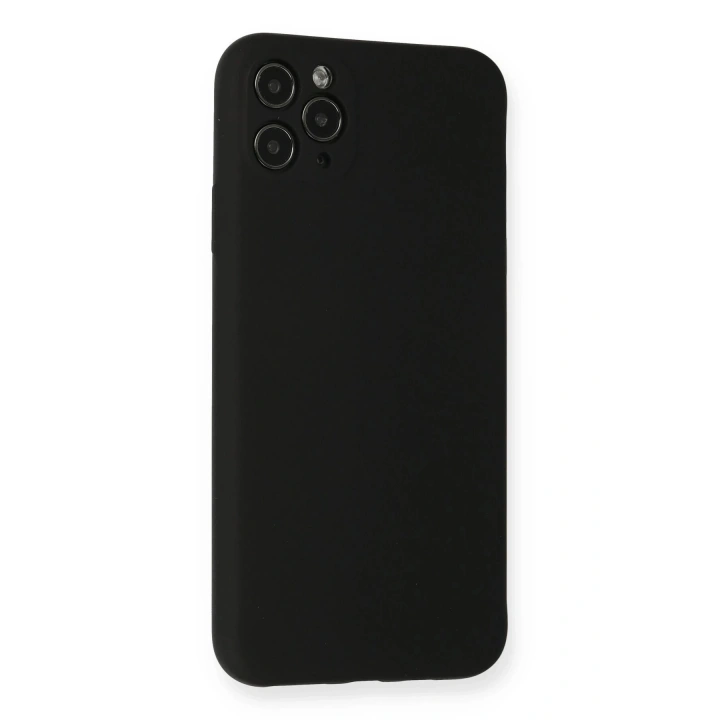 BFS iPhone 11 Pro Max Kılıf Nano içi Kadife Silikon - Siyah