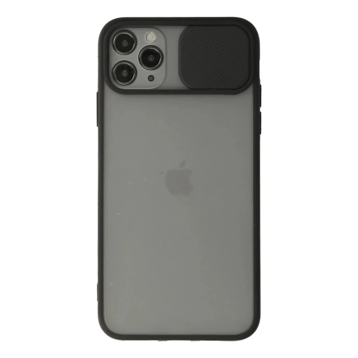 BFS  iPhone 11 Pro Max Kılıf Palm Buzlu Kamera Sürgülü Silikon - Siyah