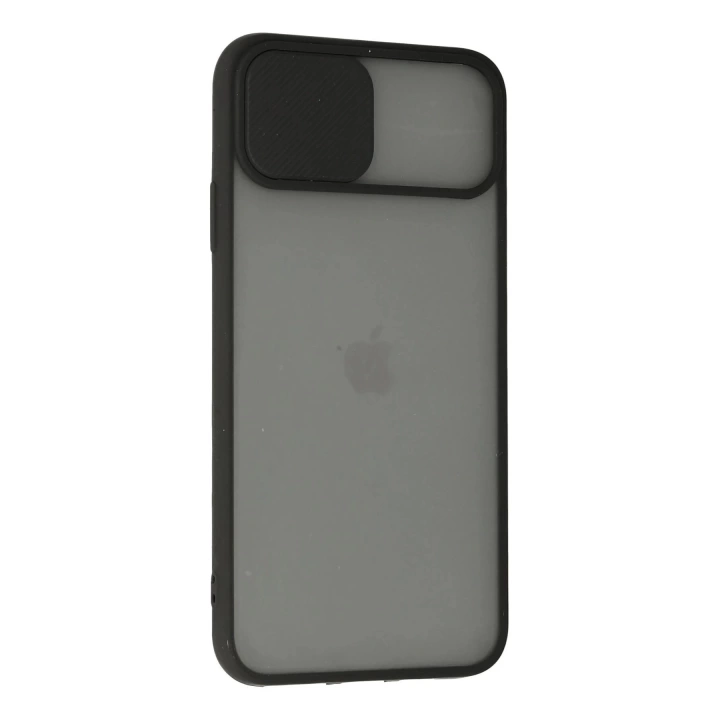 BFS  iPhone 11 Pro Max Kılıf Palm Buzlu Kamera Sürgülü Silikon - Siyah