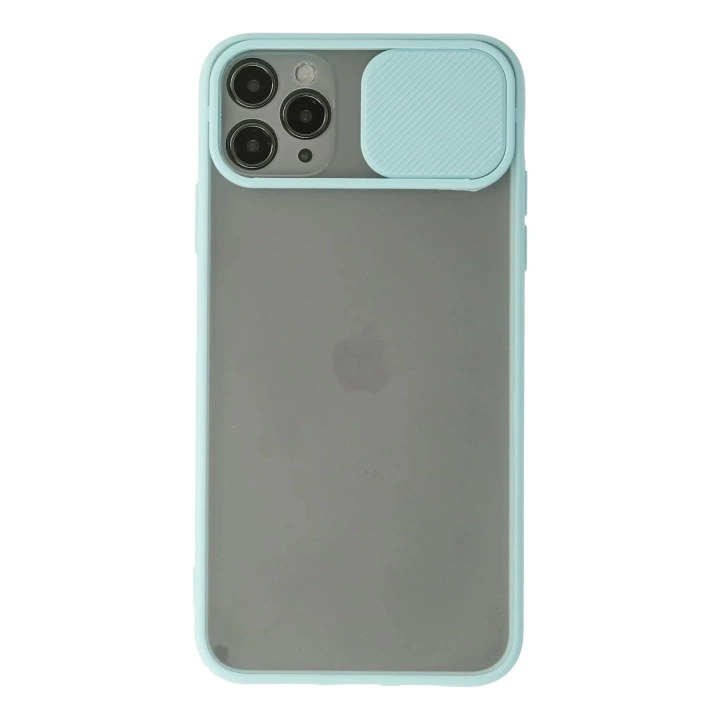 BFS  iPhone 11 Pro Max Kılıf Palm Buzlu Kamera Sürgülü Silikon - Turkuaz