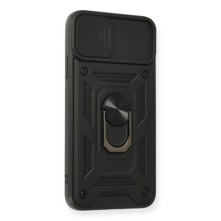 BFS  iPhone 11 Pro Max Kılıf Pars Lens Yüzüklü Silikon - Siyah