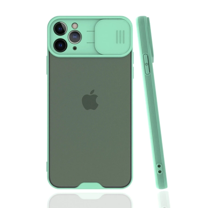 BFS  iPhone 11 Pro Max Kılıf Platin Kamera Koruma Silikon - Açık Yeşil