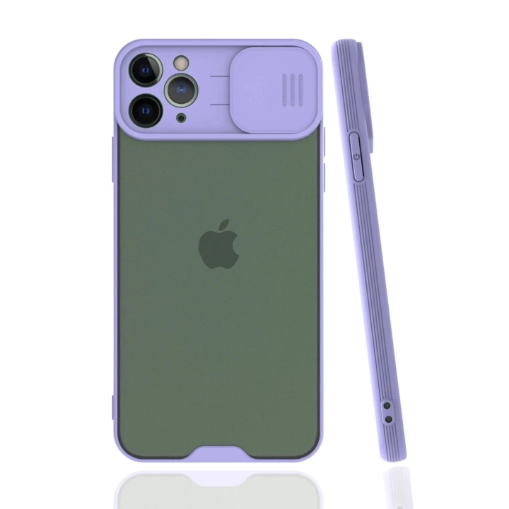BFS  iPhone 11 Pro Max Kılıf Platin Kamera Koruma Silikon - Lila