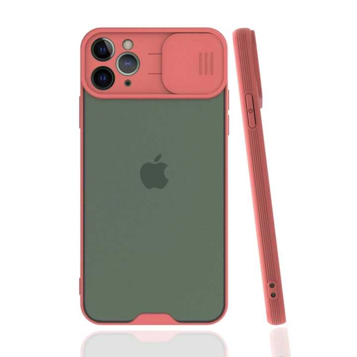 BFS  iPhone 11 Pro Max Kılıf Platin Kamera Koruma Silikon - Pembe