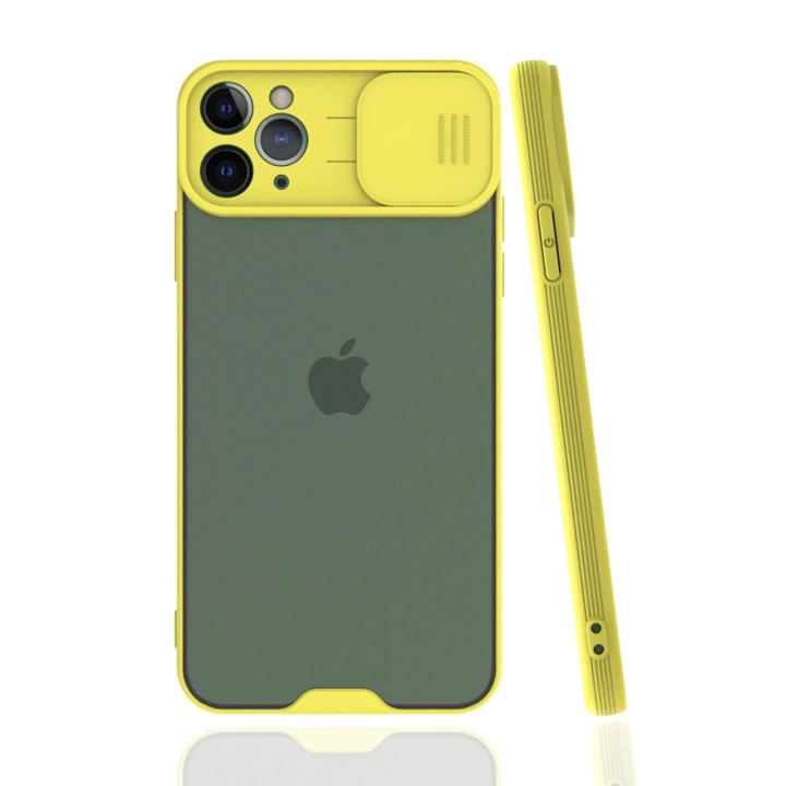 BFS  iPhone 11 Pro Max Kılıf Platin Kamera Koruma Silikon - Sarı