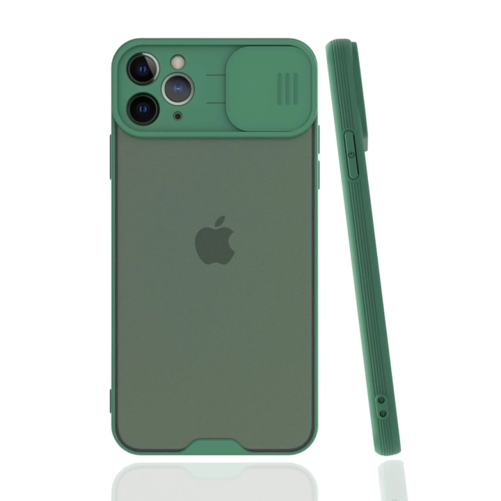 BFS  iPhone 11 Pro Max Kılıf Platin Kamera Koruma Silikon - Yeşil