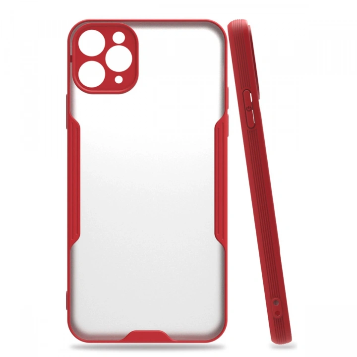 BFS  iPhone 11 Pro Max Kılıf Platin Silikon - Kırmızı