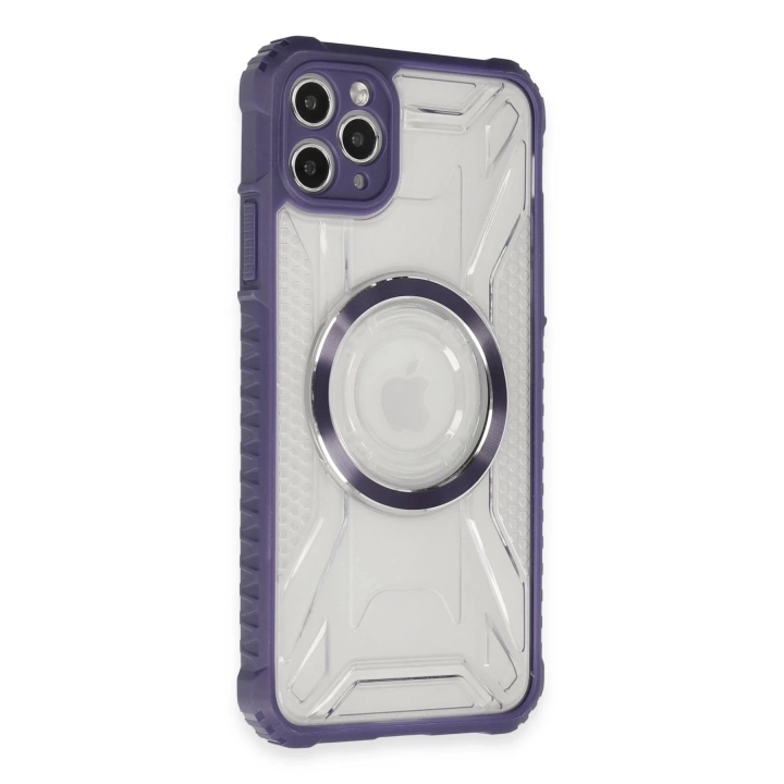 BFS  iPhone 11 Pro Max Kılıf Prag Magneticsafe Kapak - Derin Mor