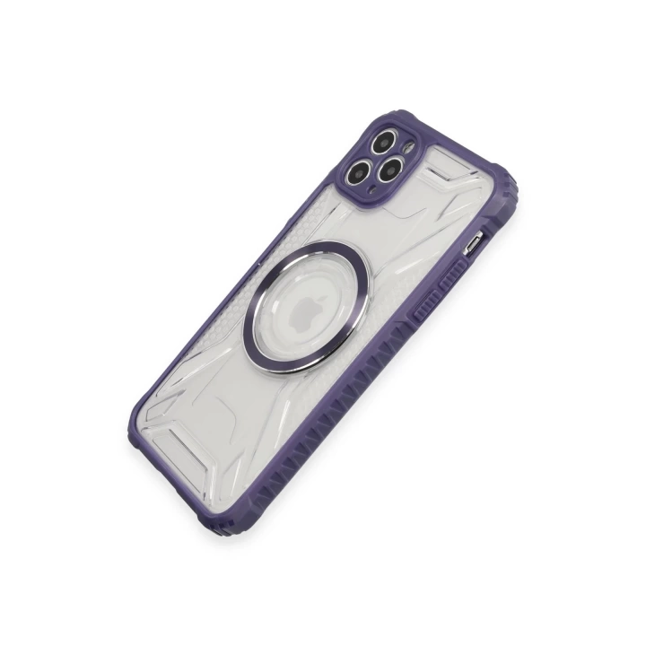 BFS  iPhone 11 Pro Max Kılıf Prag Magneticsafe Kapak - Derin Mor